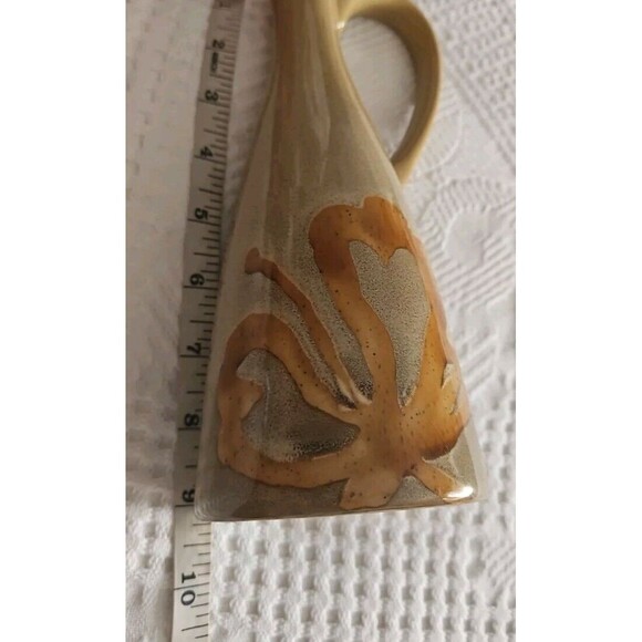 Pier 1 Kioko Oil Bottle / Vase  Hand Painted Stoneware MCM  Abstract NWOT - Picture 6 of 6